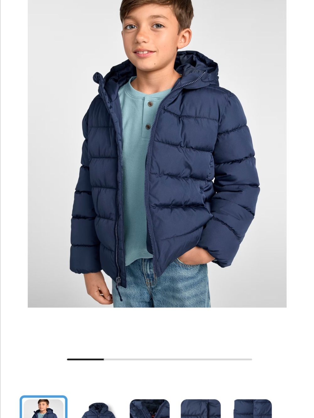 The Children's Place Navy Hooded Puffer Coat
